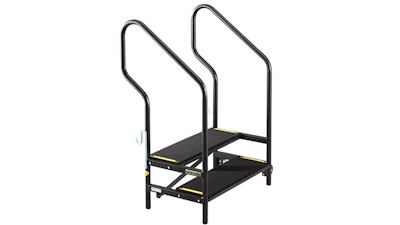 Black Two Step Stair Unit with Handrail