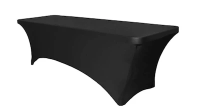 Black Spandex Table Cover 6 ft. Rectangle