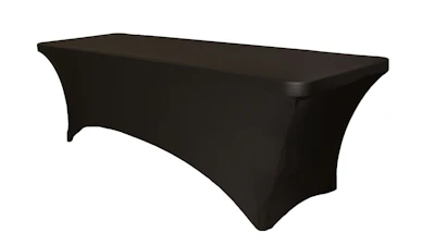 Black Spandex Table Cover 8 ft Rectangle
