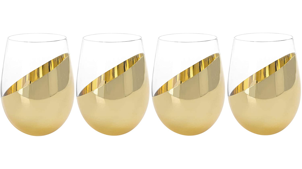 Modern Brass Stemless Wine Glasses