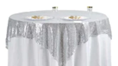 Silver Sequin Overlay 72″ x 72″