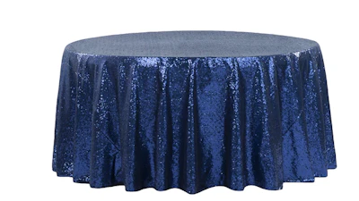 Navy Blue Sequin 132″ Round