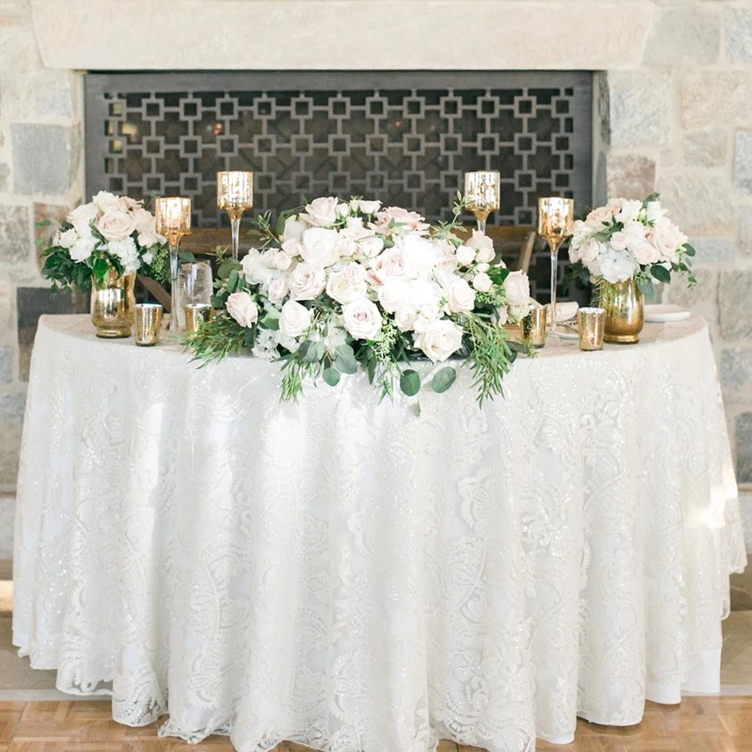 White Textured Linen Dessert & Cake Display