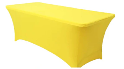 Canary Yellow Spandex Table Cover 6 ft Rectangle
