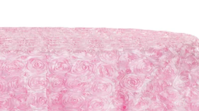 Pink Rosette Satin 90″ x 156″ Rectangle