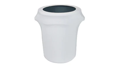 White Spandex Trash Can Cover – ROUND