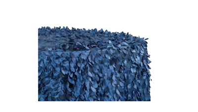 Navy Blue Taffeta Leaf Petal 120″ Round