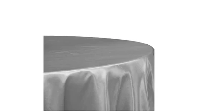 Chrome Silver Taffeta 90″ Round