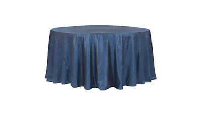 Navy Blue Crushed Taffeta 132″ Round