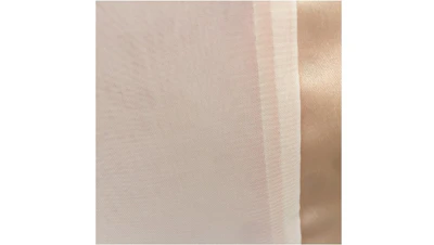 Blush Organza with Satin Border 72″ x 72″ Square Overlay