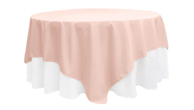 Blush Lamour 90″ x 90″ Square Table Overlay