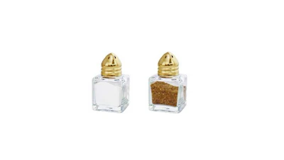 Salt & Pepper Shaker Set Gold Top