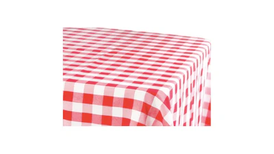 Red & White Checkered Polyester Gingham 120″ Round