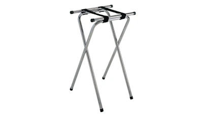 Folding Chrome Tray Stand – 32 in.