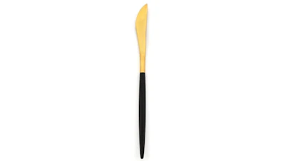 Lux Black and Matte Gold Dinner Knife
