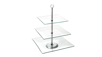 3 Tiered Glass Serving Stand Square