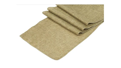 Natural Tan Faux Burlap Table Runner
