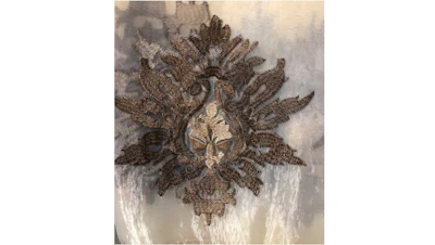 Chocolate Damask Sun Organza Overlay 90″ x 90″