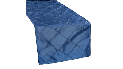 Navy Blue Pintuck Taffeta Table Runner