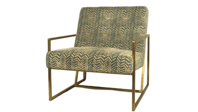 Carley Teal and White Accent Chair