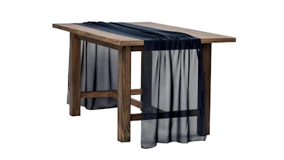 Navy Blue Chiffon Table Runner