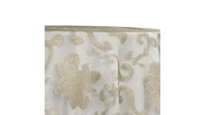 Ivory Fleur De Lis 108″ x 156″ Overlay King’s Drape