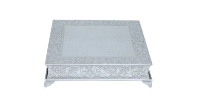 Silver Cake Stand 22 in. Square