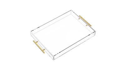 Clear Acrylic Tray with Gold Handles