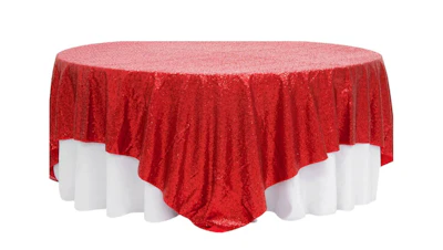 Red Sequin 90″ x 90″ Square Overlay