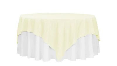 Ivory Polyester 90″ x 90″ Square Overlay