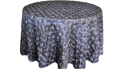 Charcoal Rosette Satin 132″ Round