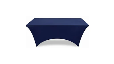 Navy Blue Spandex Table Cover 8ft Rectangle