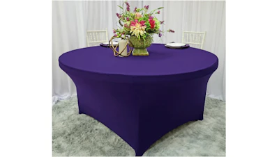 Eggplant Purple Spandex Table Cover – 72″ Round