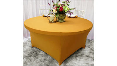 Gold Spandex Table Cover- 72″ Round