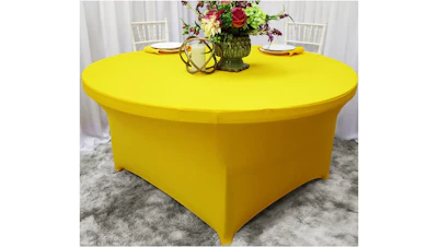 Yellow Spandex Table Cover – 72″ Round