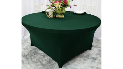 Forest Green Spandex Table Cover – 72″ Round