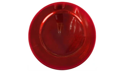Red Lacquer Charger Beaded Rim
