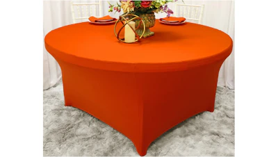Orange Spandex Table Cover – 60″ Round