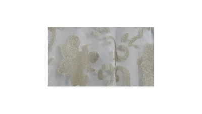 Off-White Fleur De Lis 108″ x 156″ Overlay King’s Drape