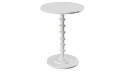 White Spindle Accent Table