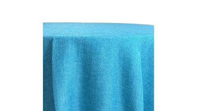 Aqua Blue Jute 132″ Round