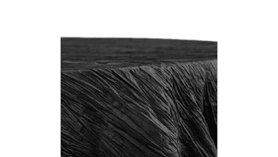 Black Accordion Crinkle Taffeta 132″ Round