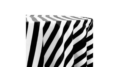 Black & White Satin Stripe 120″ Round