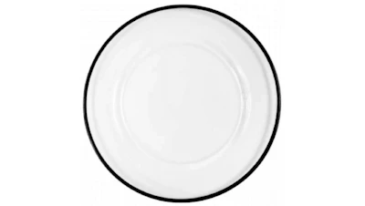 Black Rimmed Glass Charger 13in