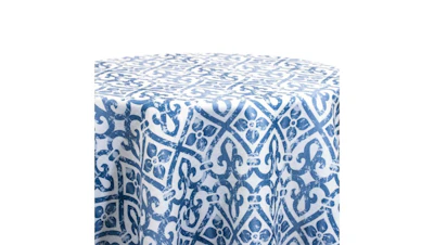Blue Barocco 132″ Round