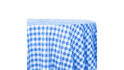 Blue and White Checkered 120″ Round