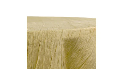 Bronze Gold Accordion Crinkle Taffeta 132″ Round