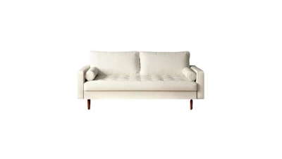 Chandy White Faux Leather Sofa