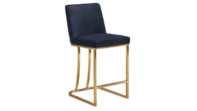 Chaney Black Velvet & Gold Barstool