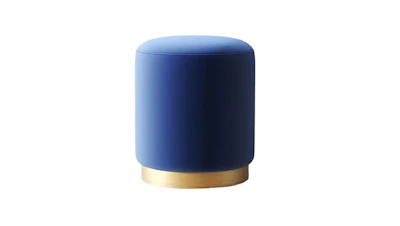 Cynthia Velvet Ottoman – Blue